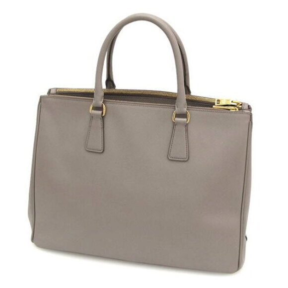 Prada Saffiano Lux leather Galleria double zip tote bag Argilla Gray - Picture 2 of 8